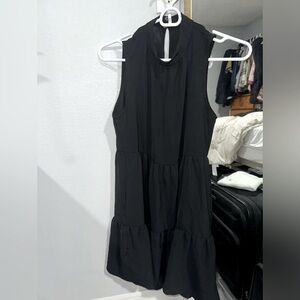 Black Flowy Midi Dress